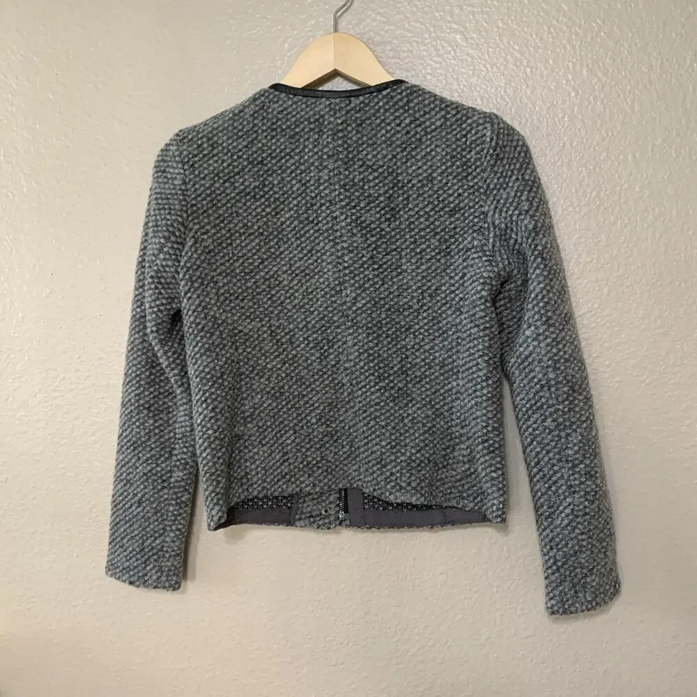 Women's Gap Boucle Grey Boy Wool Blend Coat Jacket Winter Sz 4‎